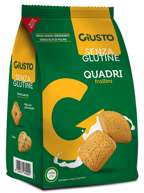 GIUSTO SENZA GLUTINE QUADRI FROLLINI 200 G - farmasorriso.com