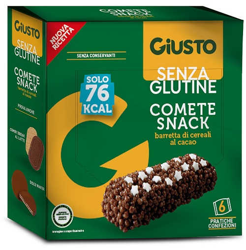 GIUSTO SENZA GLUTINE COMETE SNACK 6 CONFEZIONI DA 20 G - farmasorriso.com