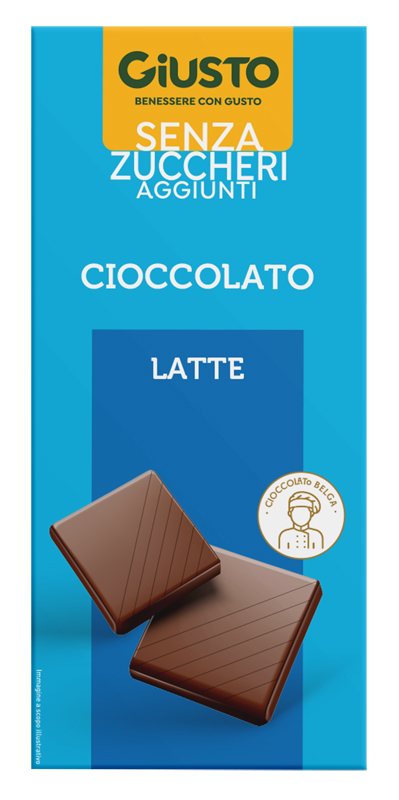 GIUSTO SENZA ZUCCHERO TAVOLETTA CIOCCOLATO LATTE 85 G - farmasorriso.com