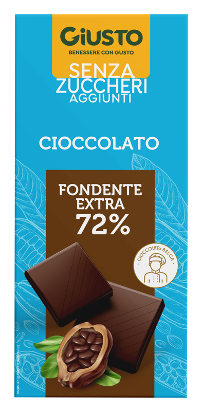 GIUSTO SENZA ZUCCHERO TAVOLETTA EXTRA FONDENTE 85 G - farmasorriso.com