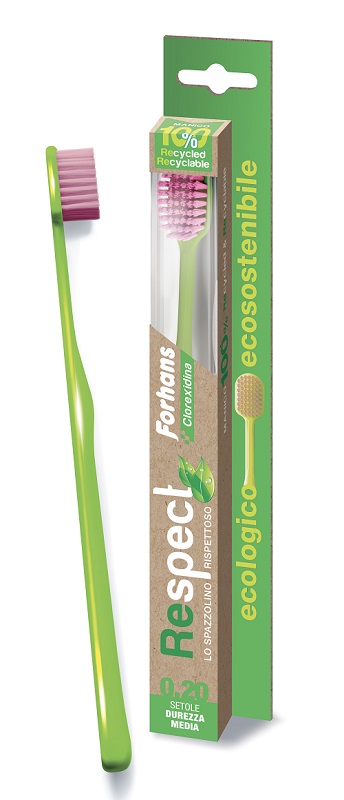 FORHANS RESPECT SPAZZOLINO ECOLOGICO 0,20 SETOLE MEDIE - farmasorriso.com