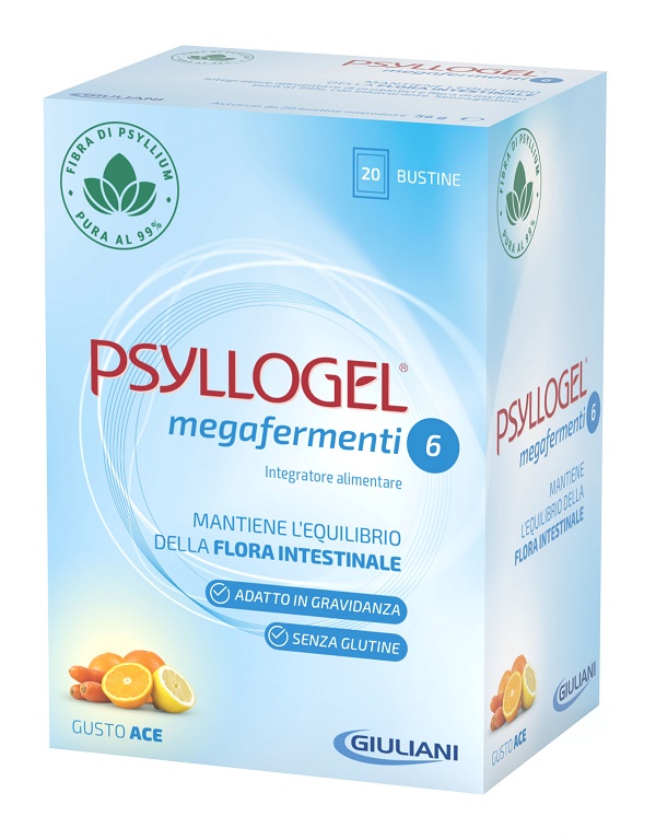 PSYLLOGEL MEGAFERMENTI 6 GUSTO ACE 20 BUSTINE - farmasorriso.com