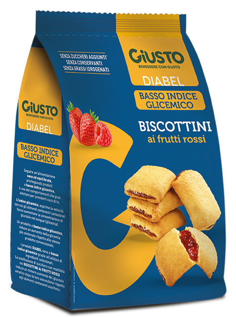 GIUSTO DIABEL BISCOTTINI FRUTTI ROSSI 250 G - farmasorriso.com