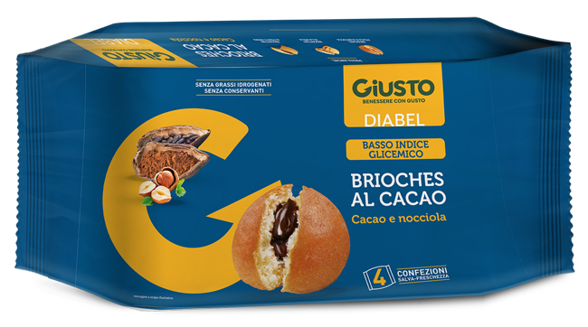 GIUSTO DIABEL BRIOCHE CACAO 4 PEZZI DA 45 G - farmasorriso.com