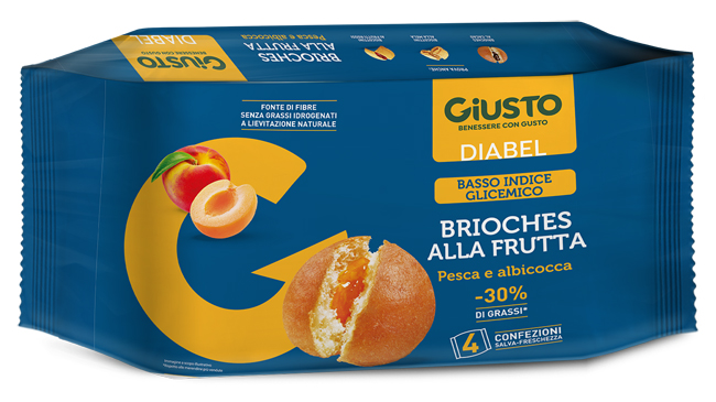 GIUSTO DIABEL BRIOCHE FRUTTA 4 PEZZI DA 45 G - farmasorriso.com