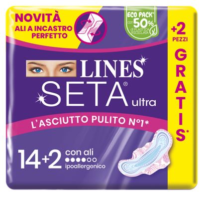 LINES SETA ULTRA ASSORBENTI ALI CP 14+2 PEZZI - farmasorriso.com