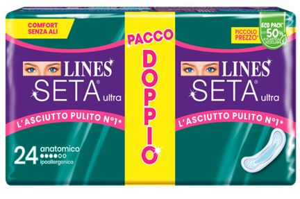 LINES SETA ULTRA ASSORBENTI ANATOMICO VP DWCT 24 PEZZI - farmasorriso.com