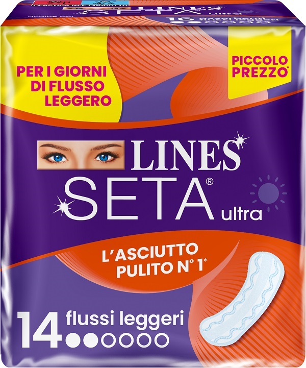 LINES SETA ULTRA ASSORBENTI LEGGERO DWCT 14 PEZZI - farmasorriso.com
