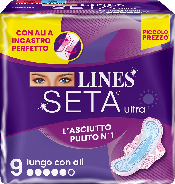 LINES SETA ULTRA ASSORBENTI LUNGO ALI DWCT 9 PEZZI - farmasorriso.com