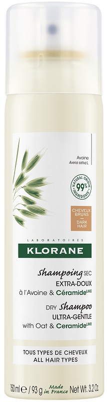 KLORANE SHAMPOO SECCO EXTRA DELICATO AVENA&CERAMIDE CAPELLI SCURI 150 ML - farmasorriso.com
