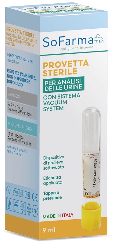 PROVETTA SOTTOVUOTO VACUTEST DA 9 ML SOFARMAPIU' - farmasorriso.com