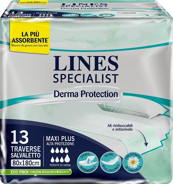 TRAVERSA PER INCONTINENZA LINES SPECIALIST DERM AP 80X180 13 PEZZI - farmasorriso.com