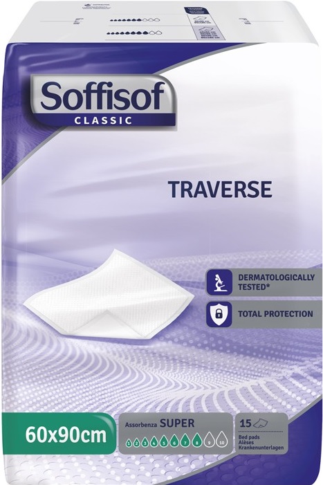 TRAVERSA PER INCONTINENZA SOFFISOF CLASSIC 8 GOCCE 60 X 90 15 PEZZI - farmasorriso.com