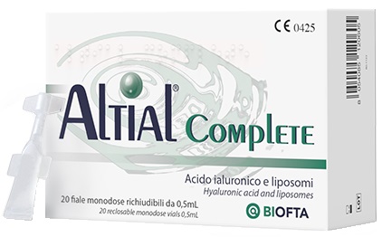 SOLUZIONE OFTALMICA LUBRIFICANTE ALTIAL COMPLETE 4 STRIP DA 5 FLACONI DA 0,5 ML - farmasorriso.com