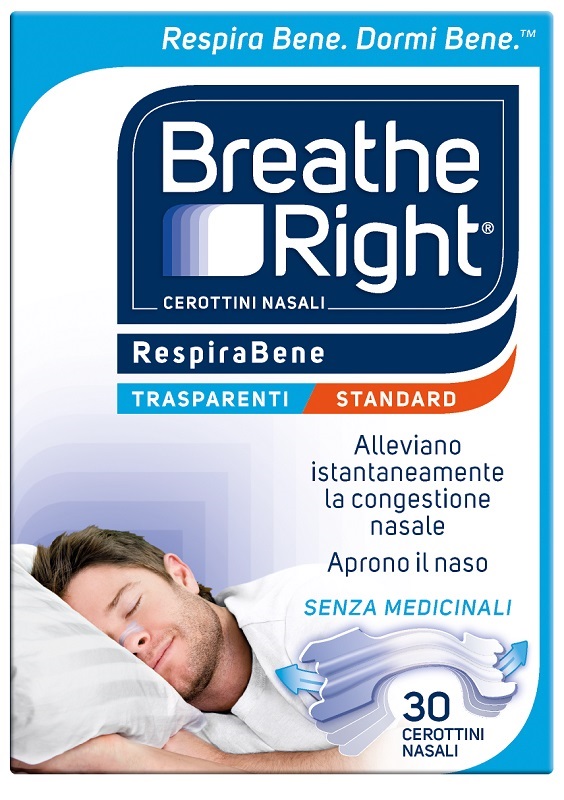 CEROTTI NASALI BREATHE RIGHT TRASPARENTI 30 PEZZI - farmasorriso.com