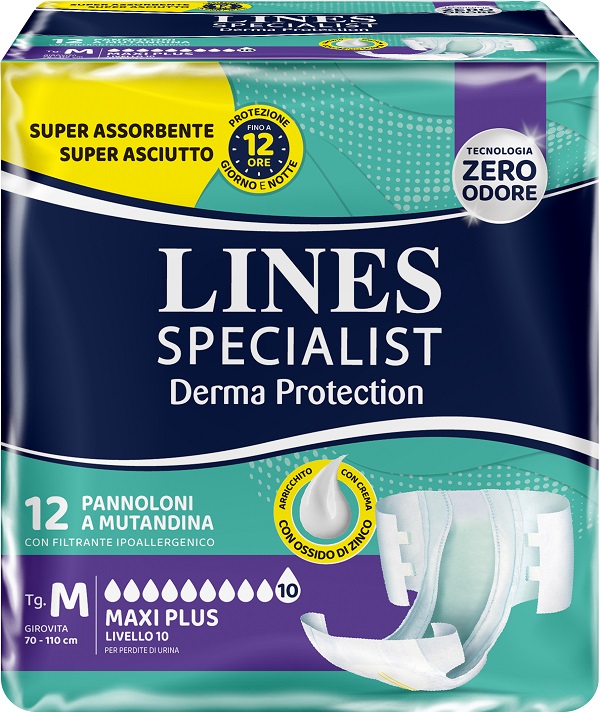 PANNOLONE MUTANDINA LINES SPECIALIST DERM AP M 12 PEZZI - farmasorriso.com