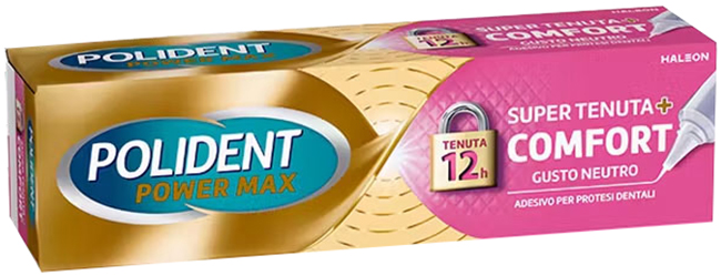 CREMA ADESIVA PROTESI DENTALI POLIDENT POWER MAX SUPER TENUTA+COMFORT 70 G - farmasorriso.com