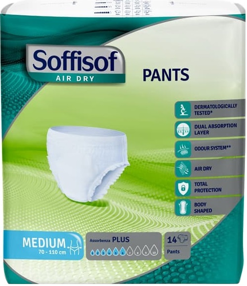 PANNOLONE PER INCONTINENZA SOFFISOF AIR DRY PANTS EXTRA LARGE 8 PEZZI - farmasorriso.com