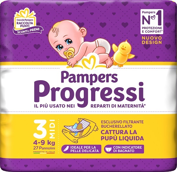 PAMPERS PROGRESSI MIDI 27 PEZZI - farmasorriso.com
