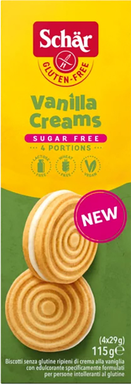SCHAR SUGAR FREE VANILLA CREAMS 115 G - farmasorriso.com