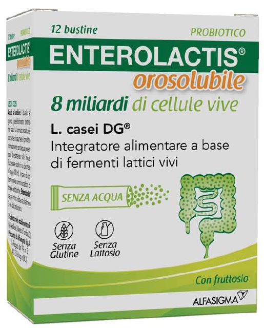 ENTEROLACTIS OROSOLUBILE 12 BUSTINE 8 MILIARDI DI CELLULE VIVE - farmasorriso.com