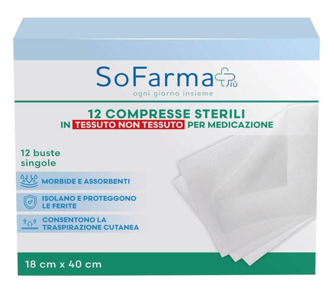 GARZA COMPRESSA IN TNT 18X40 CM 12 PEZZI SOFARMAPIU' - farmasorriso.com
