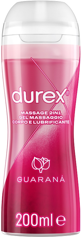 DUREX MASSAGE 2 IN 1 GEL MASSAGGIO CORPO E LUBRIFICANTE GUARANA' 200 ML - farmasorriso.com