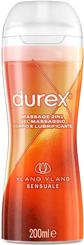 DUREX MASSAGE 2 IN 1 GEL MASSAGGIO CORPO E LUBRIFICANTE YLANG YLANG 200 ML - farmasorriso.com