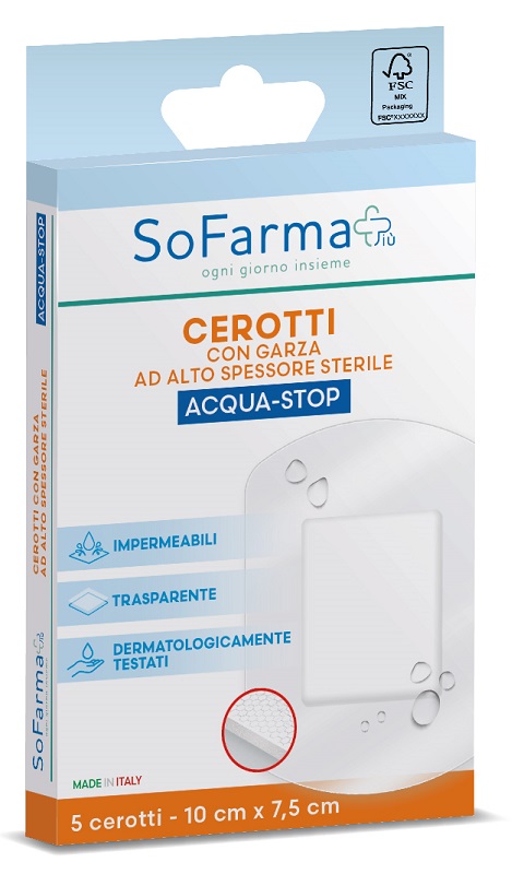 CEROTTO ACQUASTOP 10X7,5 CM 5 PEZZI SOFARMAPIU' - farmasorriso.com