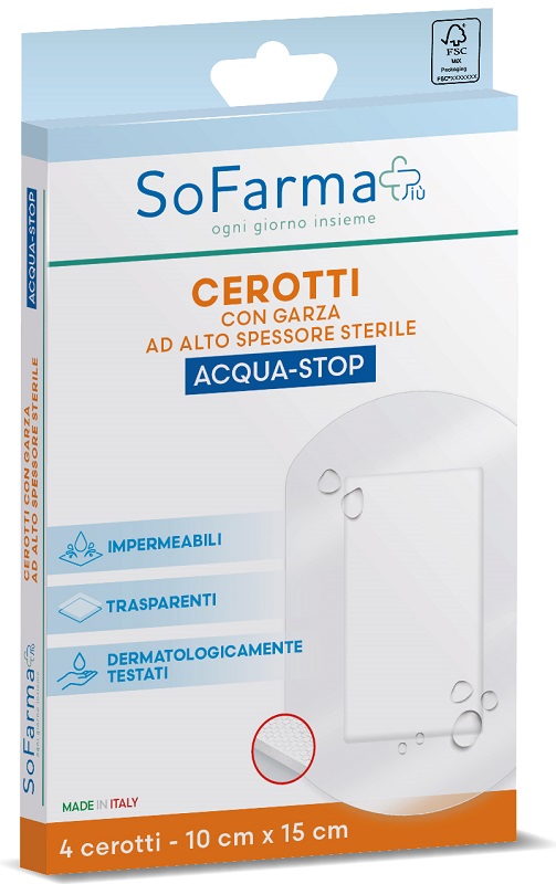 CEROTTO ACQUASTOP 10X15 CM 4 PEZZI SOFARMAPIU' - farmasorriso.com