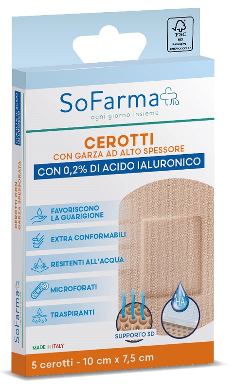CEROTTO CICATRIZZANTE 10X7,5 CM 5 PEZZI SOFARMAPIU' - farmasorriso.com