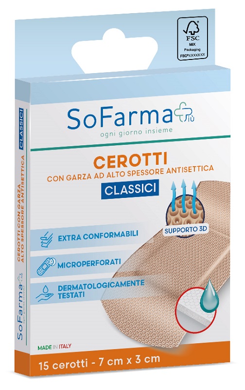 CEROTTO CLASSICO 7X3 CM 15 PEZZI SOFARMAPIU' - farmasorriso.com