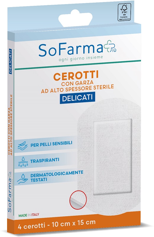 CEROTTO DELICATO 10X15 CM 4 PEZZI SOFARMAPIU' - farmasorriso.com