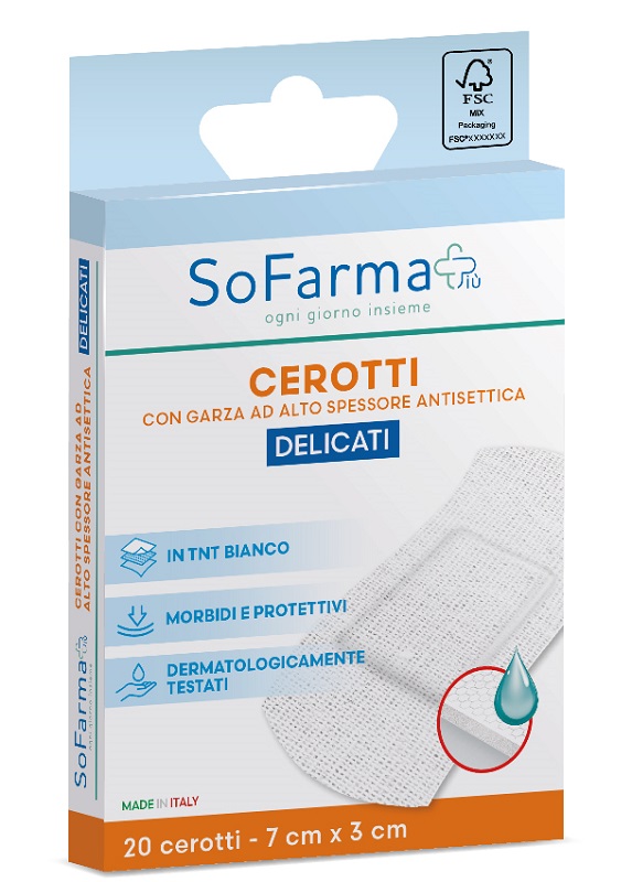 CEROTTO DELICATO 7X3 CM 20 PEZZI SOFARMAPIU' - farmasorriso.com
