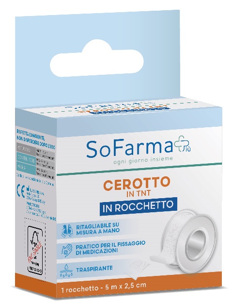 ROCCHETTO TESSUTO NON TESSUTO M 5X2,5 CM SOFARMAPIU' - farmasorriso.com