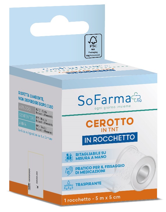 ROCCHETTO TESSUTO NON TESSUTO M 5X5 CM SOFARMAPIU' - farmasorriso.com