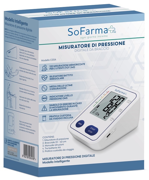 SFIGMOMANOMETRO DIGITALE DA BRACCIO SOFARMAPIU' - farmasorriso.com