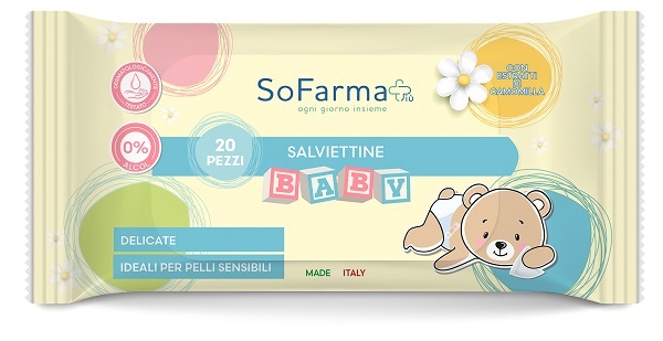 SALVIETTINE BABY CAMOMILLA 20 PEZZI SOFARMAPIU' - farmasorriso.com