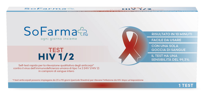 TEST AUTODIAGNOSTICO HIV 1/2 SOFARMAPIU' - farmasorriso.com