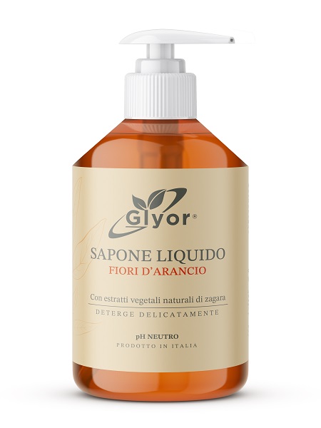 GLYOR SAPONE MANI VISO FIORI D'ARANCIO 500 ML - farmasorriso.com
