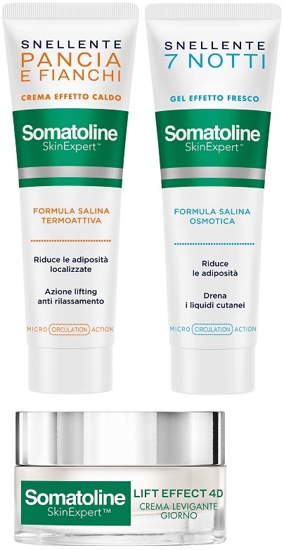 SOMATOLINE SKIN EXPERT COFANETTO MINI BEST SELLER FACE & BODY 2 CREMA SNELLENTE CORPO 50 ML + 1 COSMETICO VISO 10 ML + 1 COSMETICO VISO 15 ML - farmasorriso.com