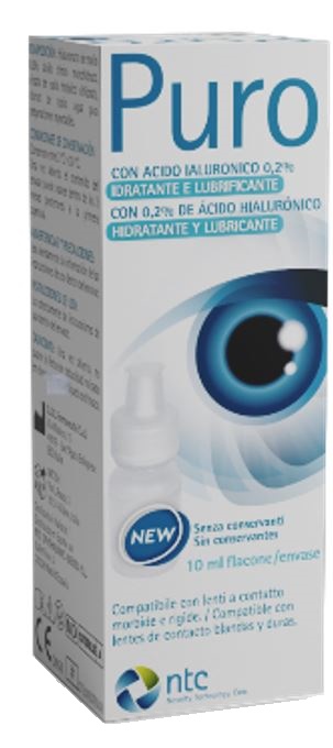 SOLUZIONE STERILE PER USO OFTALMICO PURO IDRATANTE E LUBRIFICANTE 0,2% ACIDO IALURONICO SENZA CONSERVANTI 10 ML - farmasorriso.com