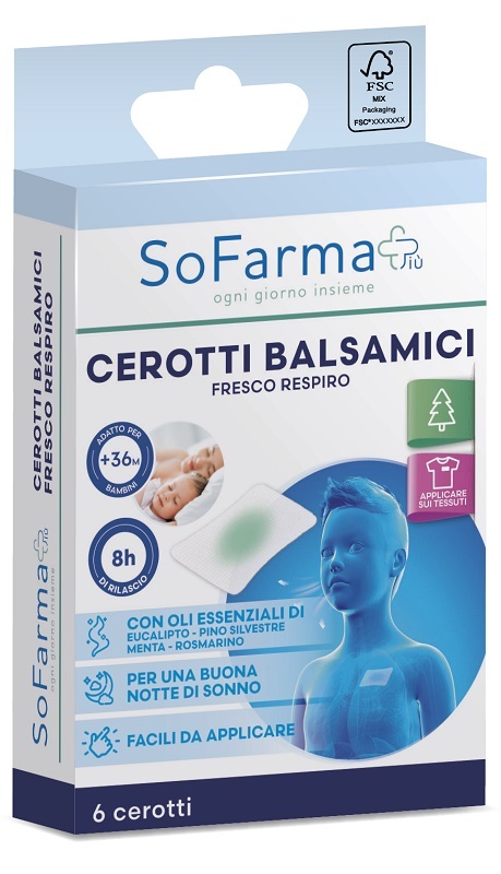 CEROTTO BALSAMICO FRESCO RESPIRO SOFARMAPIU' 6 PEZZI - farmasorriso.com