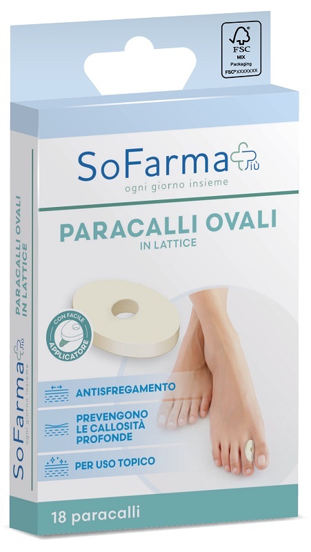 CEROTTO PARACALLO OVALE 2,8 X 1, 8 CM SOFARMAPIU' 18 PEZZI ZI - farmasorriso.com