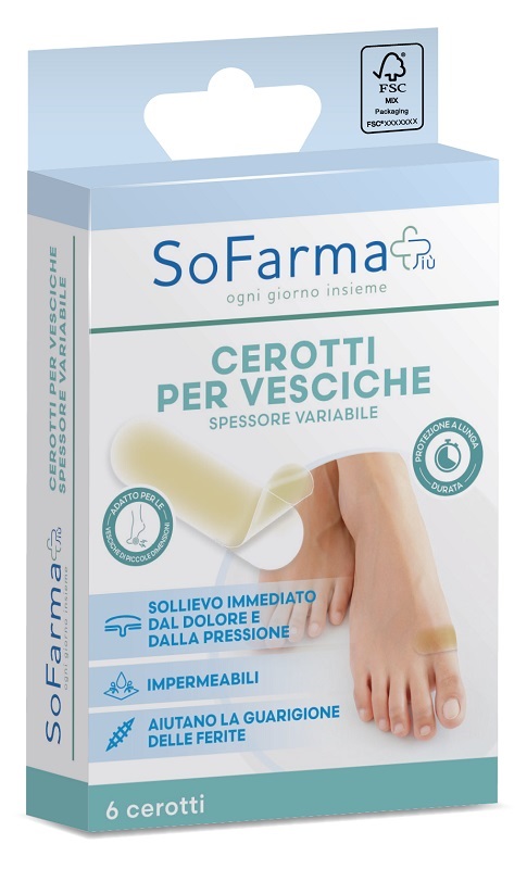 CEROTTO VESCICA PICCOLO 20 X 60 MM SOFARMAPIU' 6 PEZZI - farmasorriso.com
