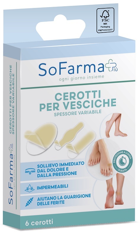 CEROTTO VESCICA ASSORTITI SOFARMAPIU' 6 PEZZI - farmasorriso.com
