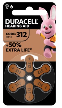 DURACELL EASY TAB 312 MARRONE BATTERIA PER APPARECCHIO ACUSTICO 6 PEZZI - farmasorriso.com