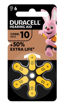 DURACELL EASY TAB 10 GIALLO BATTERIA PER APPARECCHIO ACUSTICO 6 PEZZI - farmasorriso.com