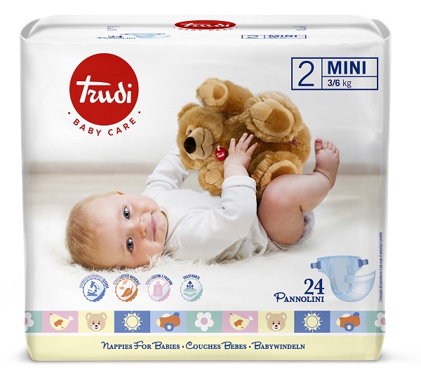 TRUDI BABY CARE PANNOLINI MINI 3/6 KG 24 PEZZI - farmasorriso.com