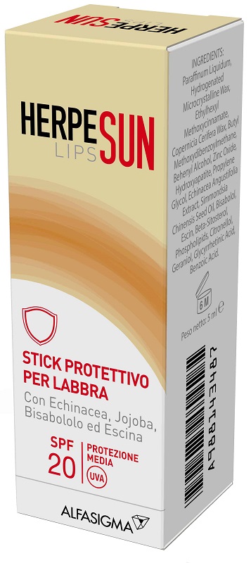 HERPESUN LIP STICK LABBRA SPF 20 5 ML - farmasorriso.com
